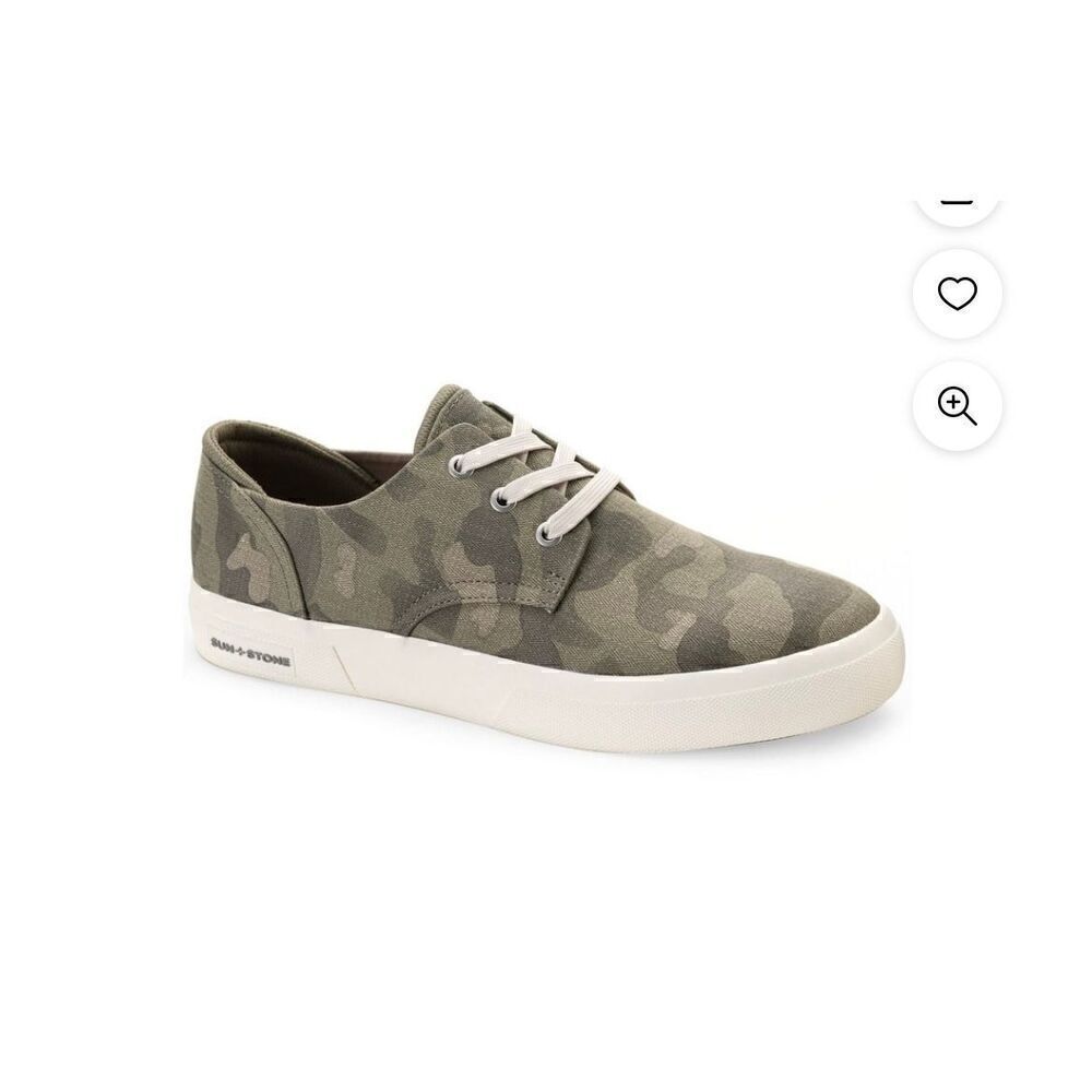 SUN STONE Green Camouflage Cushioned Kiva Round Toe Platform Athletic Sneakers